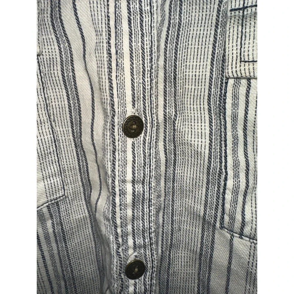 Free People button up striped and floral contrast long‎ sleeve top size small